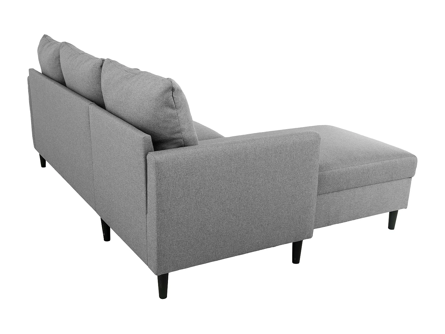 Sofá chaise longue Capri salón reversible 3 plazas gris 192x82x138 cm