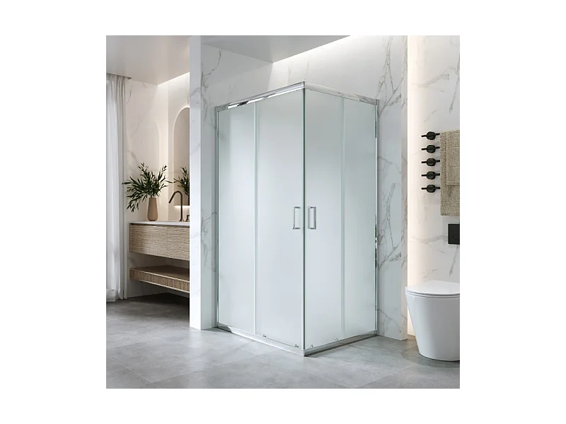 Box Doccia Angolare Scorrevole 80x100 Cm H 185 cm vetro 6 mm Opaco| Kiro