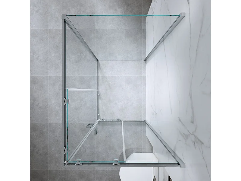 Cabina Doccia 3 Lati 80x120x80 Cm vetro 6 mm Trasparente Scorrevole H 185 cm| Kiro