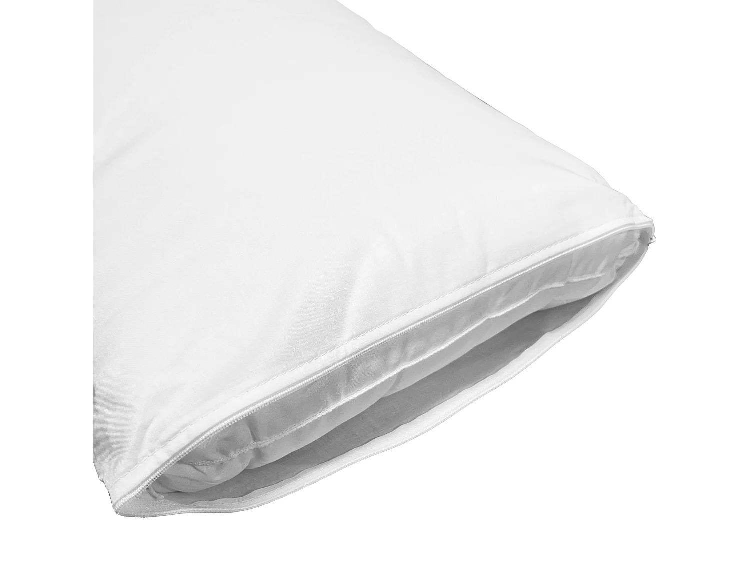 Moshy petit oreiller 105 cm blanc avec double housse 100% coton et polyester