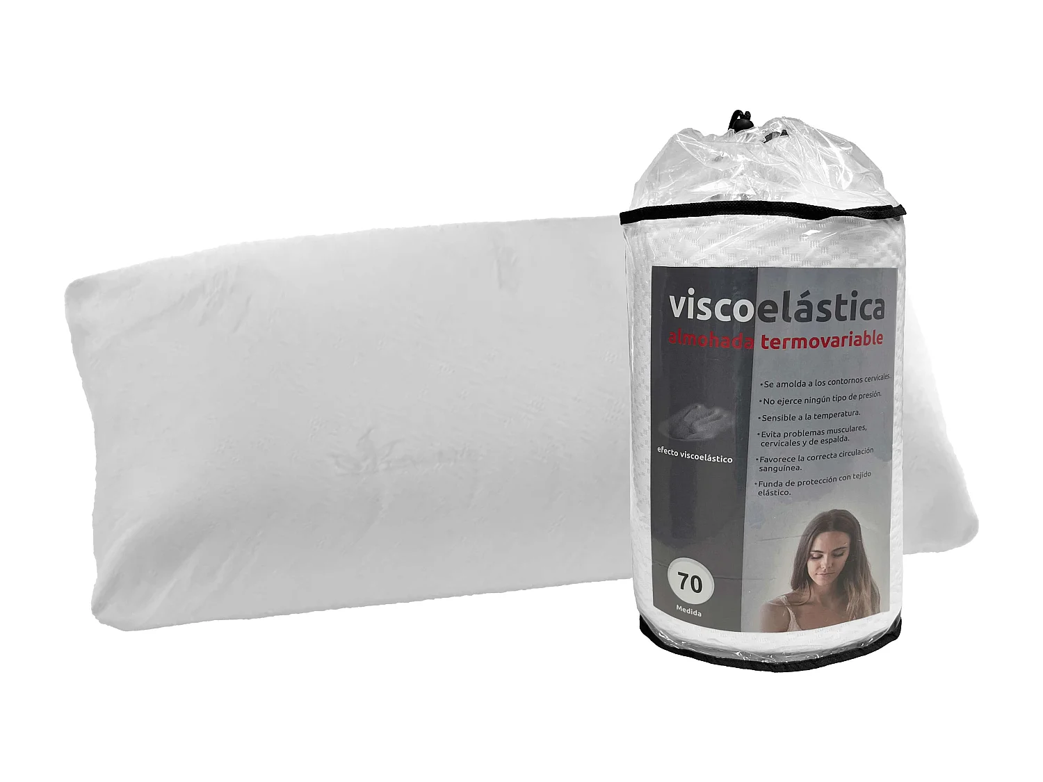 Oreiller haute visco 135 cm Blanc