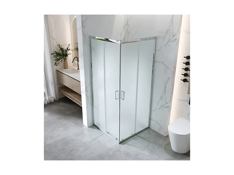 Box Doccia Angolare Scorrevole 70x70 Cm H 185 cm vetro 6 mm Opaco| Kiro