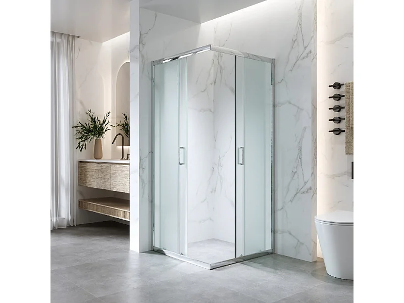 Box Doccia Angolare Scorrevole 70x70 Cm H 185 cm vetro 6 mm Opaco| Kiro