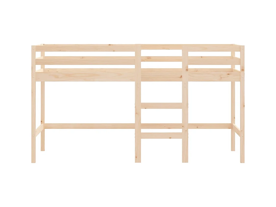 Lit simlpe-Lit mezzanine enfant sans matelas avec échelle 90x200 cm