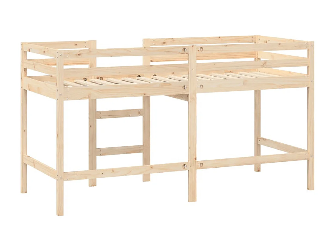 Einzelbett | Bettgestell | Kinderhochbett mit Leiter 90x200 cm Massivholz Kiefer SHL629176