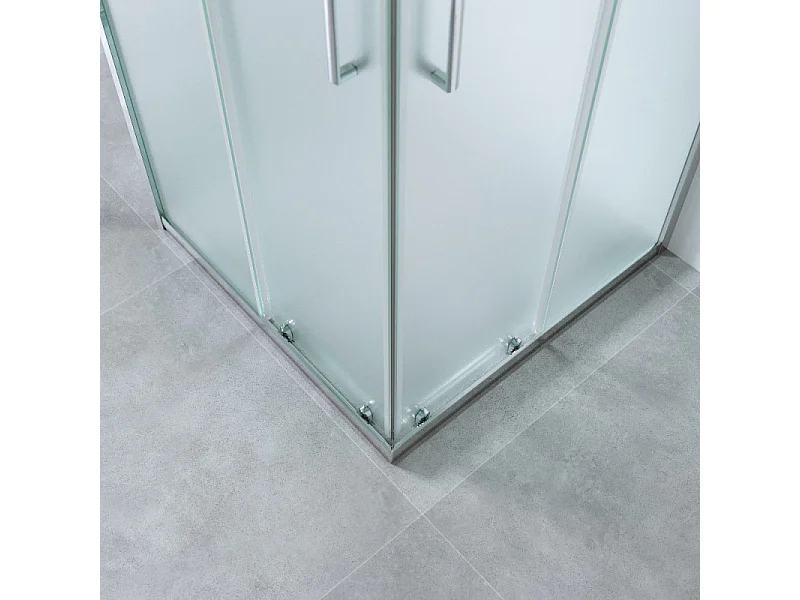 Box Doccia 3 Lati 70x70x70 Cm H185 cm vetro Opaco 6 mm Apertura Scorrevole| Kiro