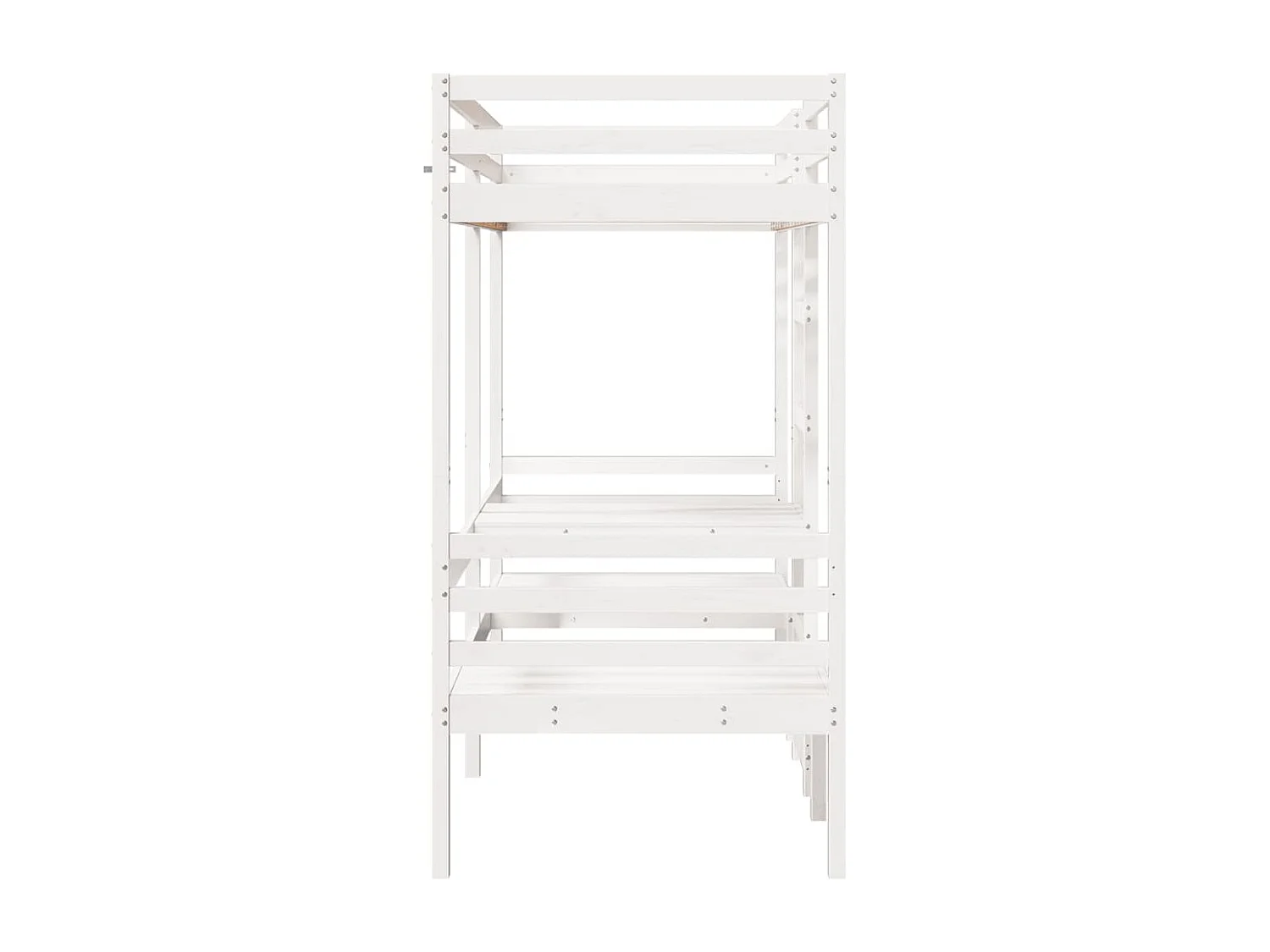 Cama alta c/ secretária/cadeiras 90x190cm pinho maciço branco SHL443449