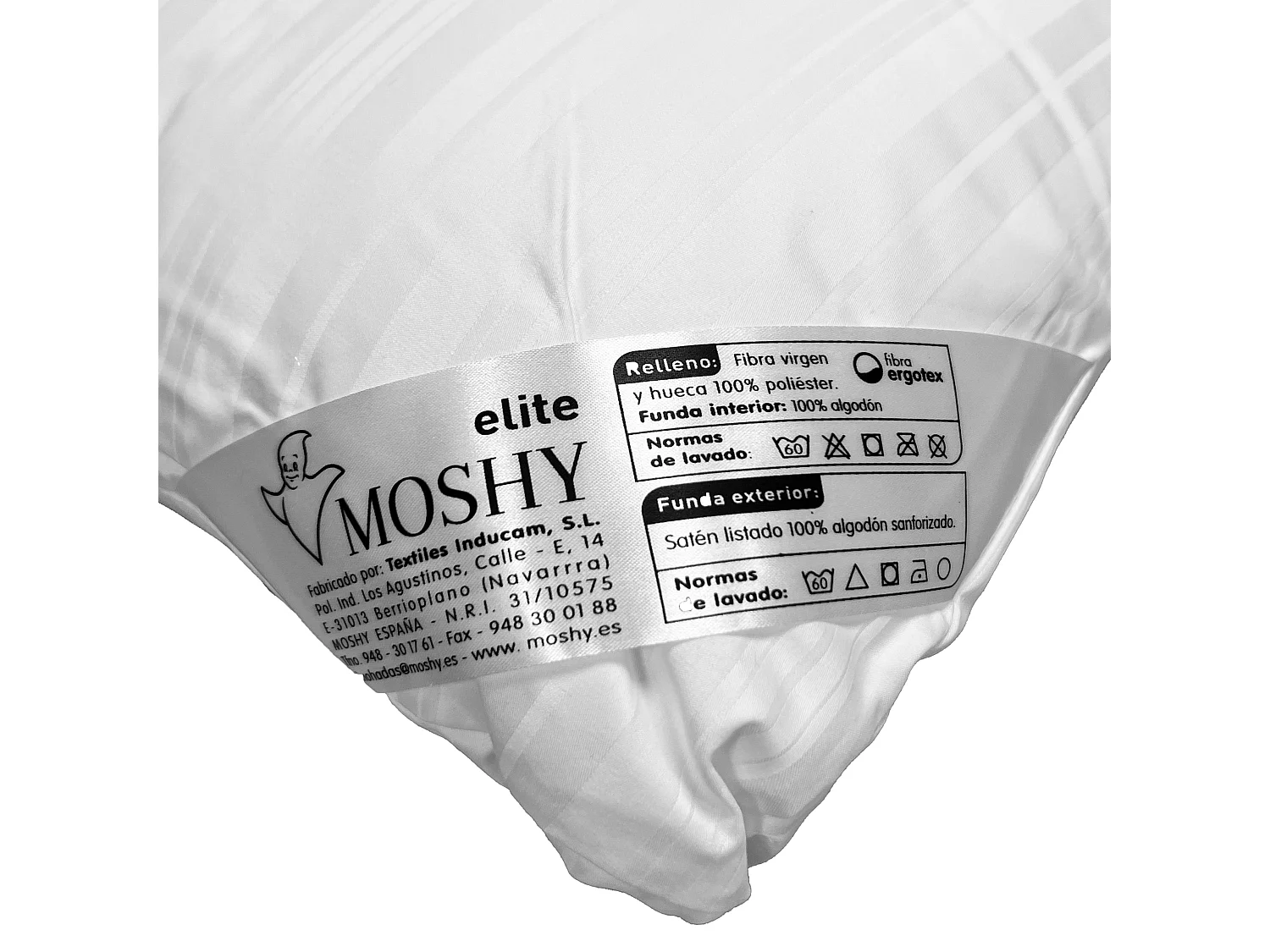 Oreiller Elite avec housse en fibre Ergotex 105 cm