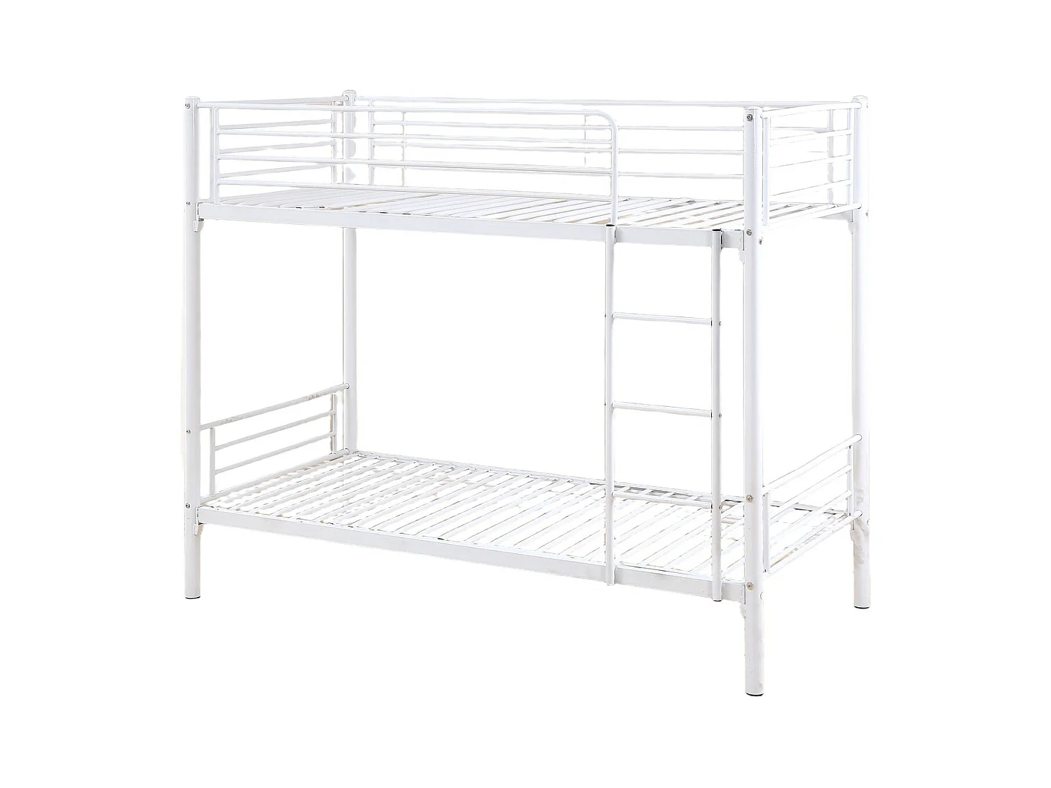 Pack : Lit superposé + Matelas compris Séparable métal LUNA 1+1 90x190 cm sommier inclus blanc