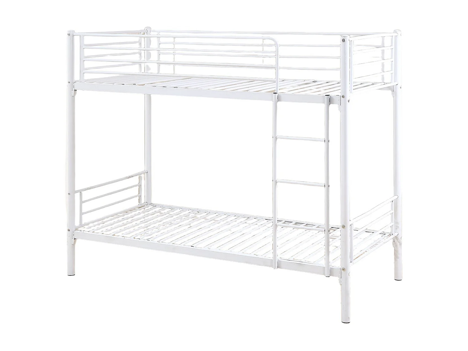 Pack : Lit superposé + Matelas compris Séparable métal LUNA 1+1 90x190 cm sommier inclus blanc