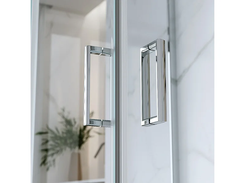 Box Doccia 3 Lati 70x90x70 Cm H185 cm vetro Trasparente 6 mm Apertura Scorrevole| Kiro