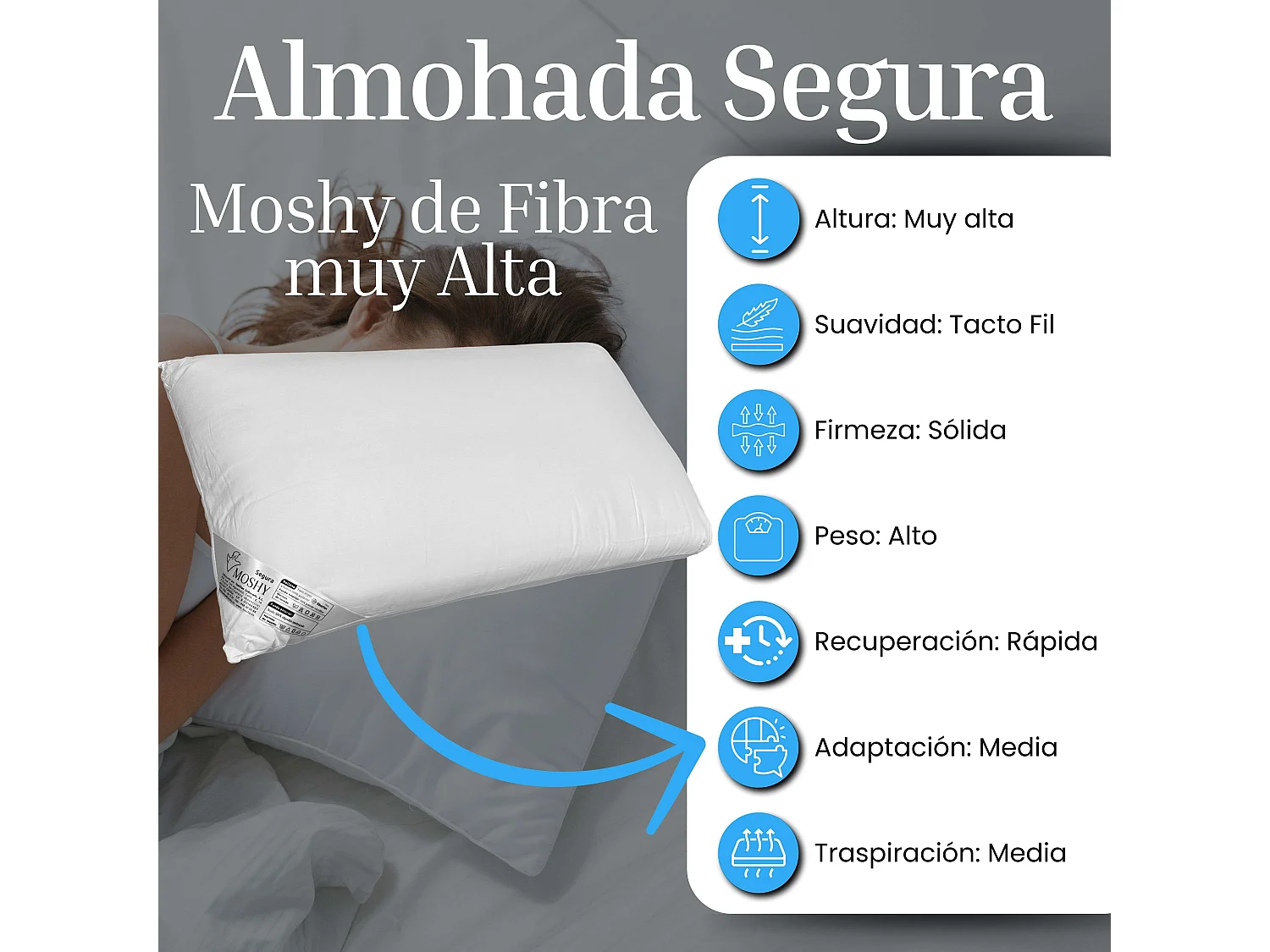 Travesseiro Moshy High Fiber Safe 135 cm