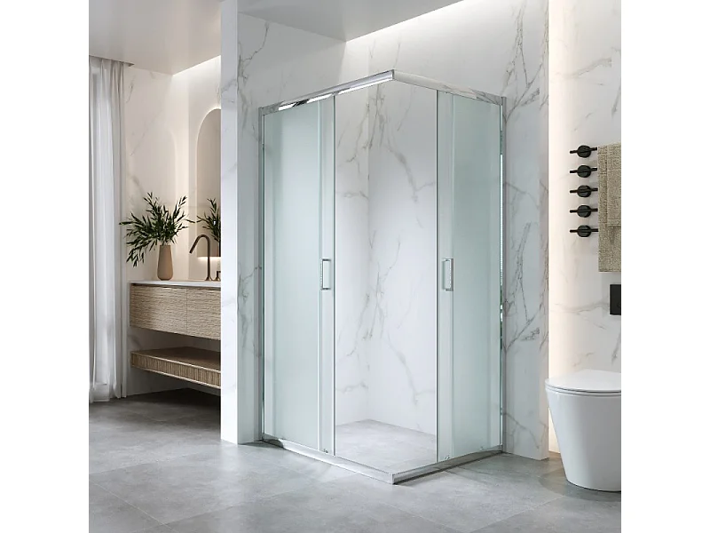 Box Doccia Doppio Scorrevole 70x120 Cm H 185 cm vetro 6 mm Opaco| Kiro