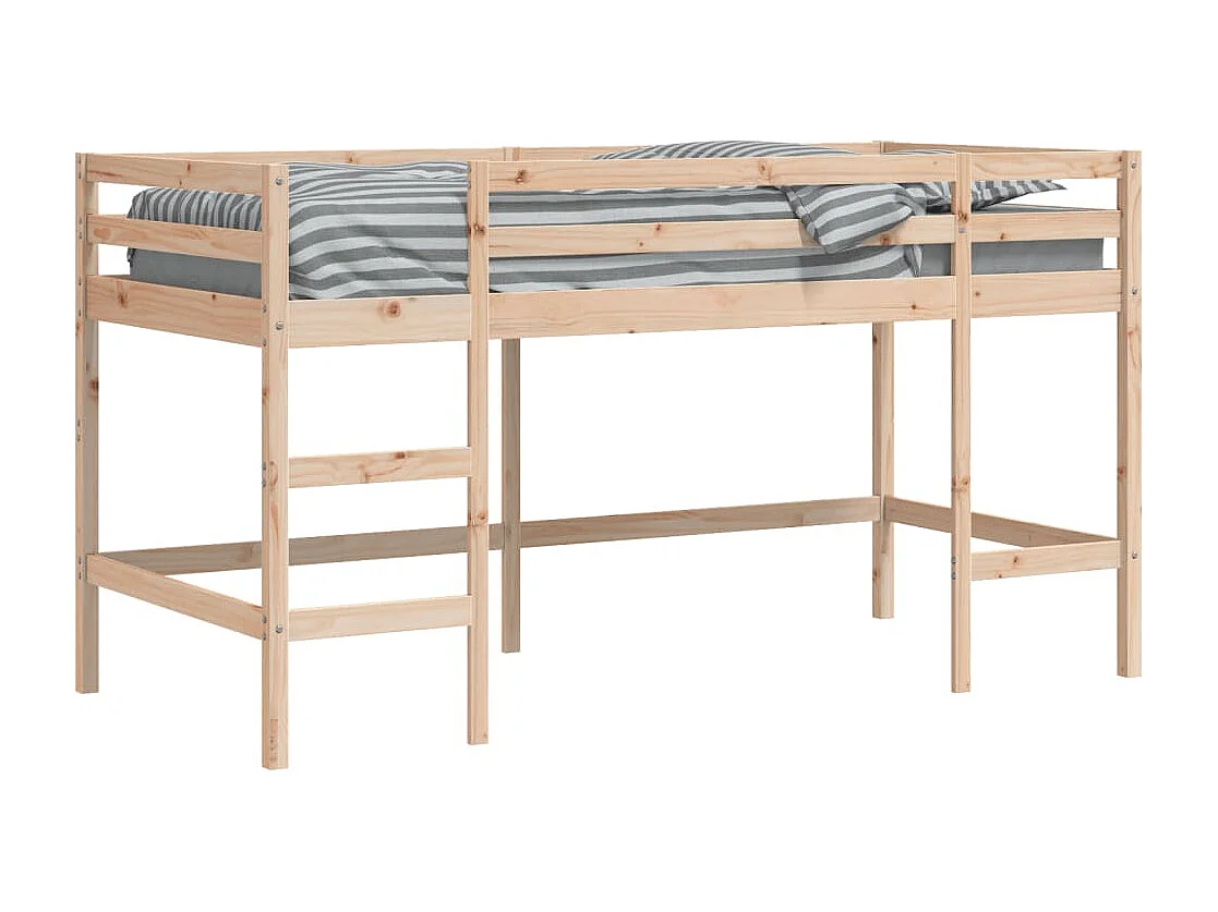 Bettgestell | Kinderhochbett mit Leiter 80x200 cm Massivholz Kiefer SHL723936