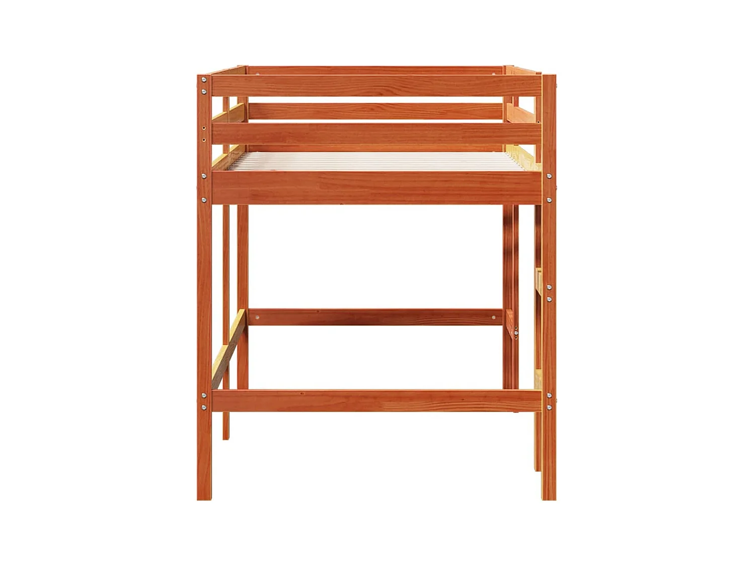 Lit simple-Lit mezzanine enfant sans matelas avec échelle 80x200 cm