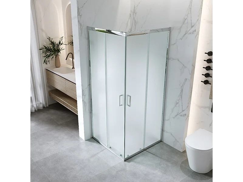 Cabina Doccia Angolare Scorrevole 80x80 Cm H 185 cm vetro Opaco 6 mm| Kiro