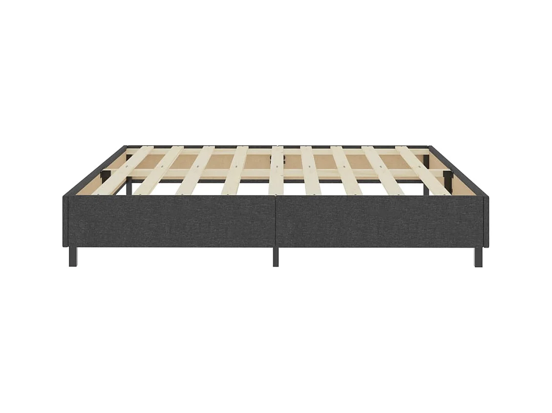 Lit adulte-Lit double-Sommier à lattes de lit sans matelas gris tissu 200x200 cm