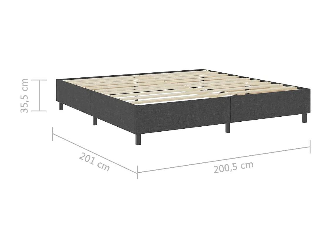Lit adulte-Lit double-Sommier à lattes de lit sans matelas gris tissu 200x200 cm