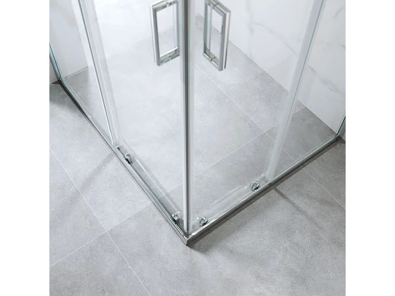 Cabina Doccia Angolare Scorrevole 80x120 Cm H 185 cm vetro Trasparente 6 mm| Kiro