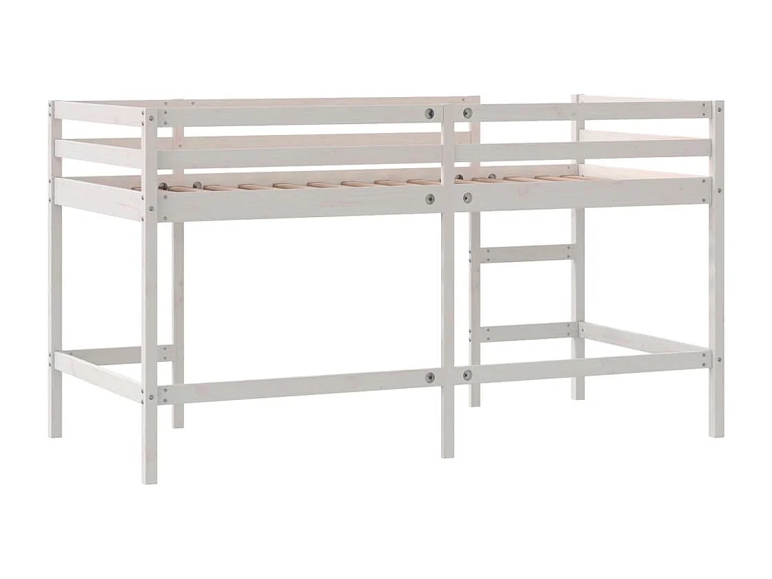 Lit simple-Lit mezzanine enfant sans matelas avec échelle 90x190 cm