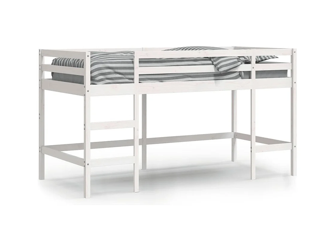 Lit simlpe-Lit mezzanine enfant sans matelas avec échelle 90x200 cm