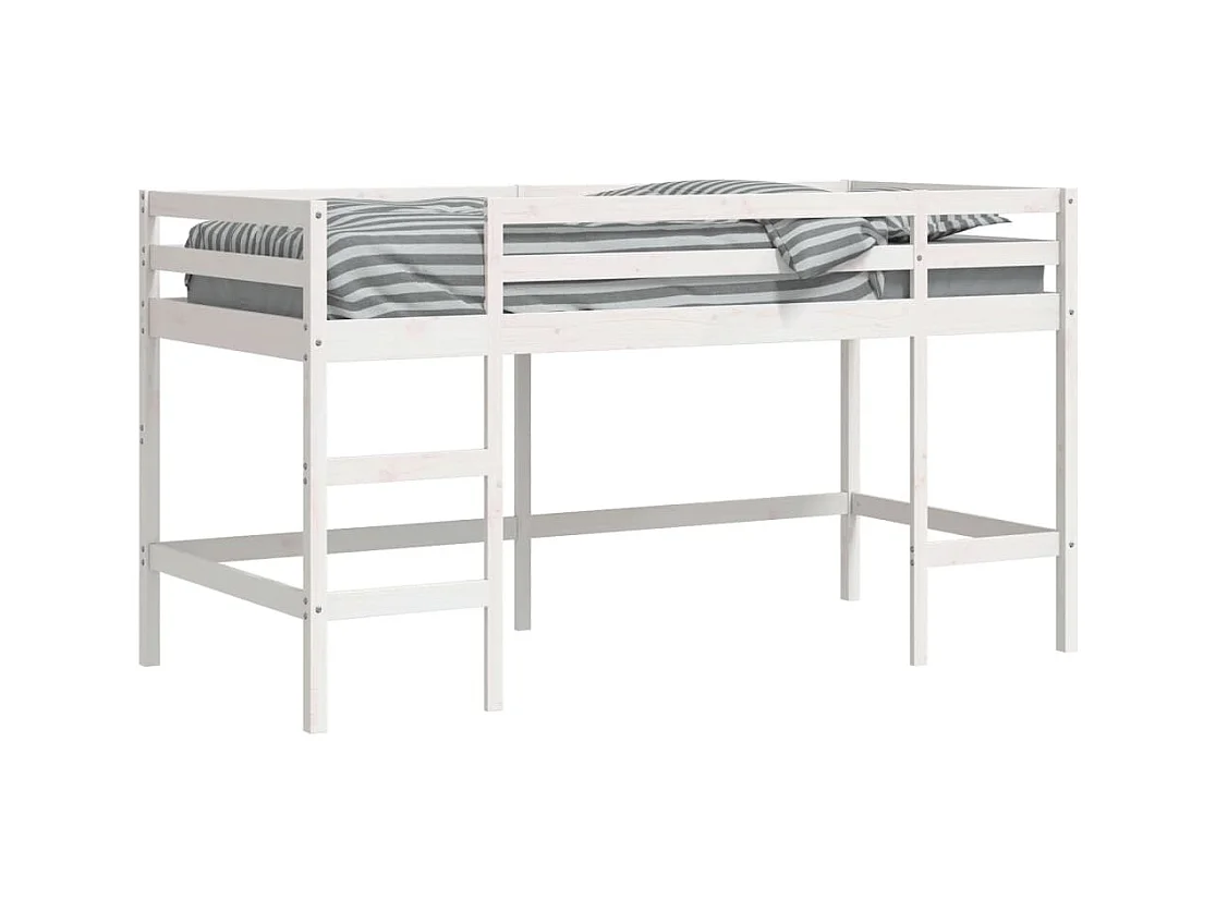 Lit simlpe-Lit mezzanine enfant sans matelas avec échelle 90x200 cm