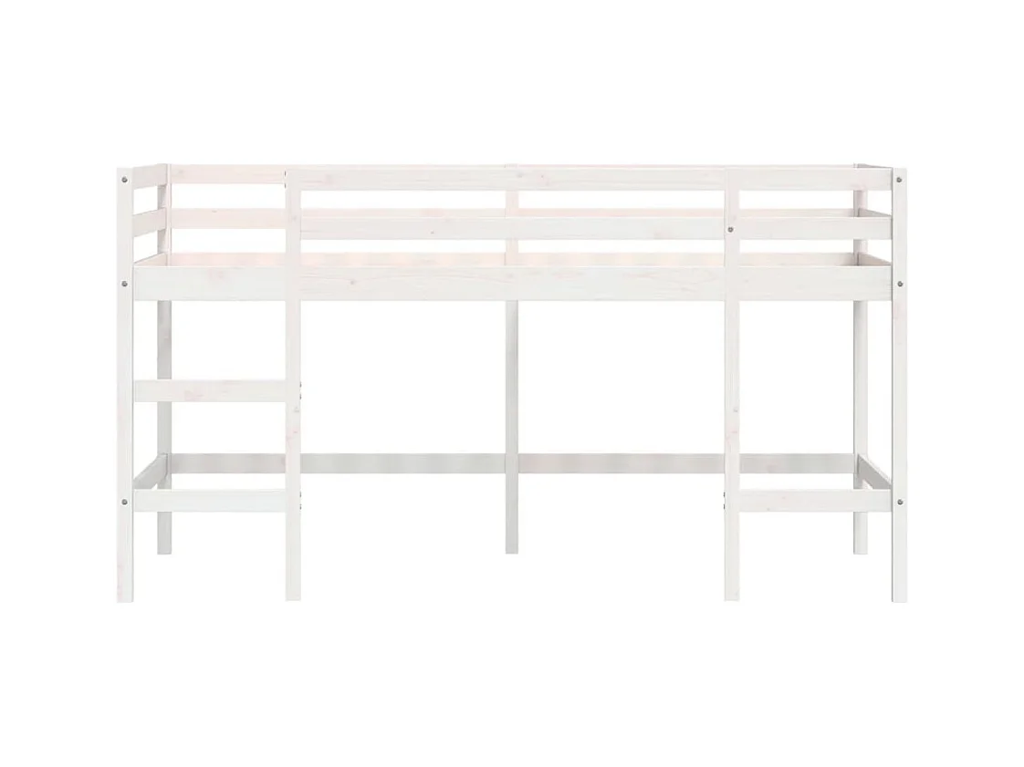 Lit simlpe-Lit mezzanine enfant sans matelas avec échelle 90x200 cm