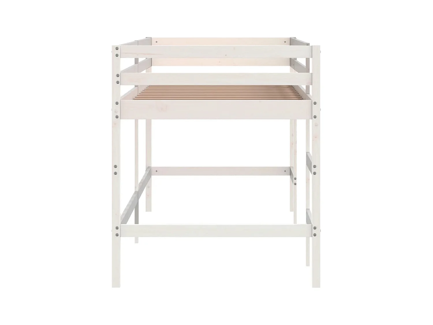 Lit simlpe-Lit mezzanine enfant sans matelas avec échelle 90x200 cm