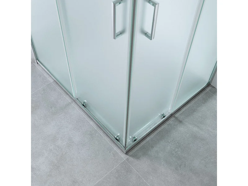 Cabina Doccia 3 Lati 80x100x80 Cm H 185 cm vetro 6 mm Satinato Scorrevole| Kiro