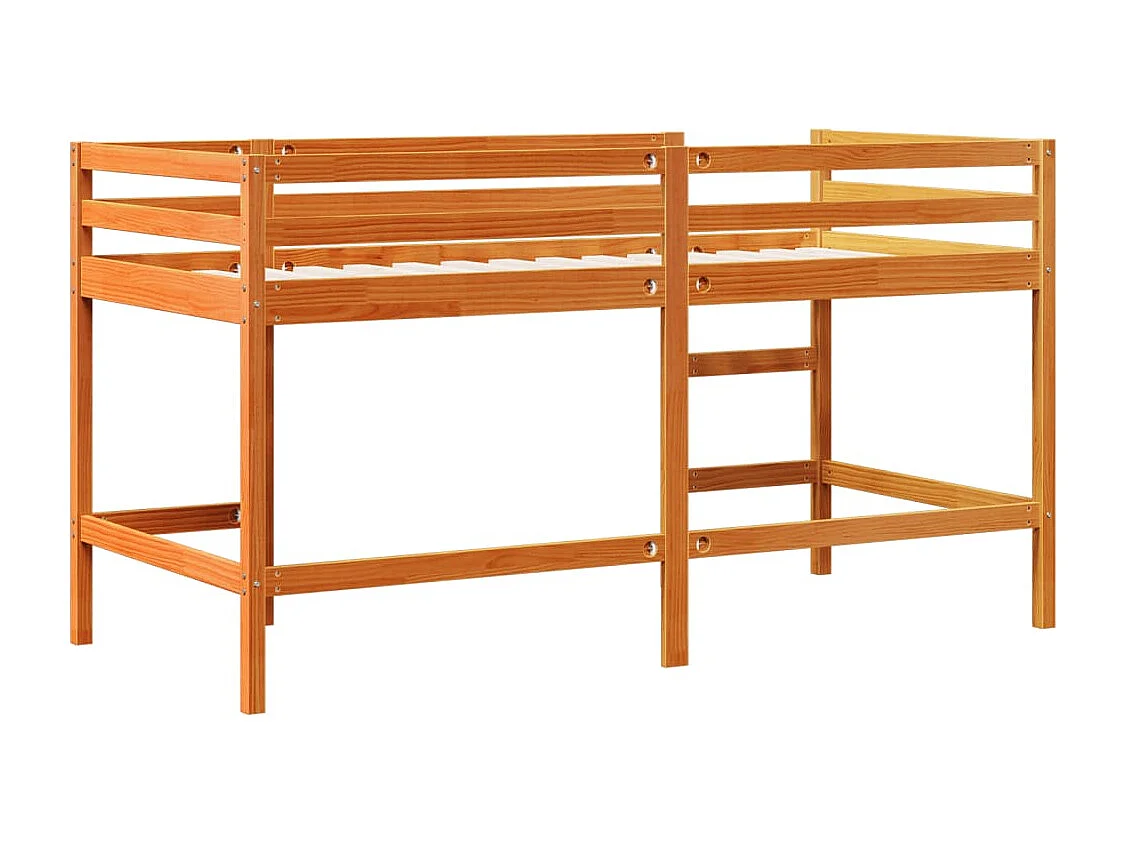 Lit simlpe-Lit mezzanine enfant sans matelas avec échelle 90x200 cm