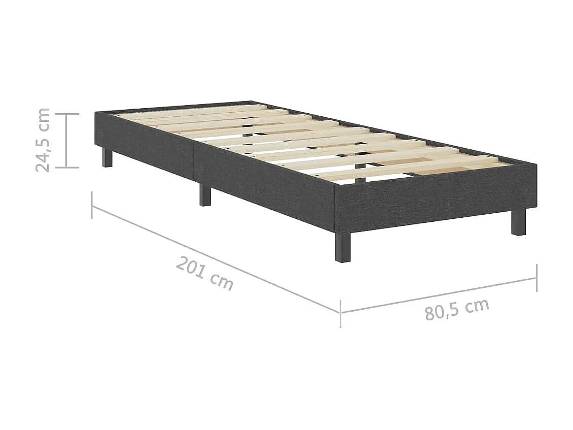 Lit simple-Sommier à lattes de lit sans matelas gris tissu 80x200 cm