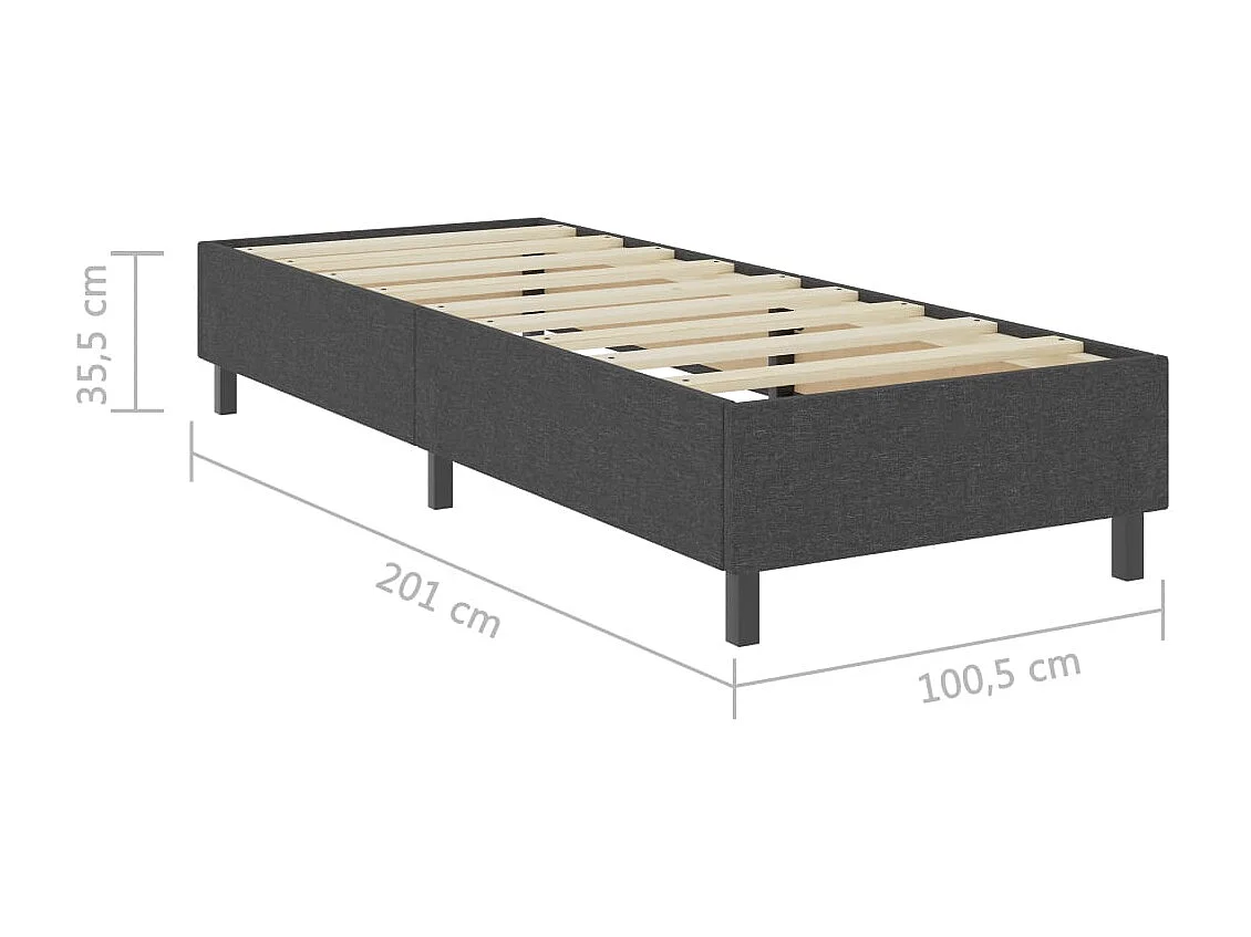Lit adulte-Lit simple-Sommier à lattes de lit sans matelas gris tissu 100x200 cm