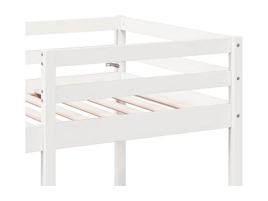 Cama alta c/ secretária/cadeiras 80x200cm pinho maciço branco SHL675967
