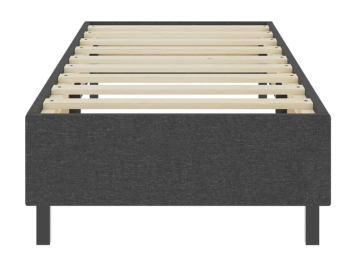 Lit simple-Sommier à lattes de lit sans matelas gris tissu 80x200 cm