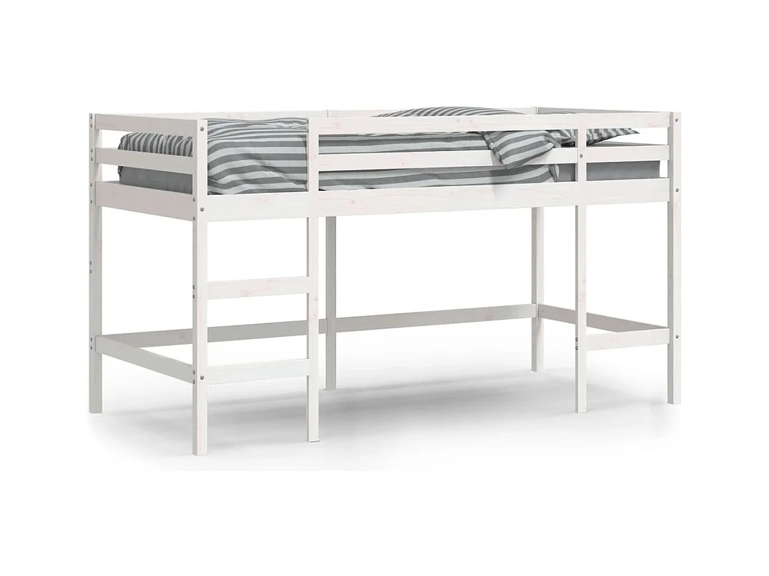Lit simple-Lit mezzanine enfant sans matelas avec échelle 80x200 cm