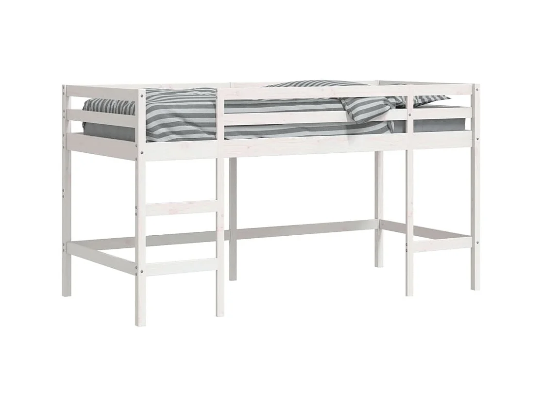 Lit simple-Lit mezzanine enfant sans matelas avec échelle 80x200 cm