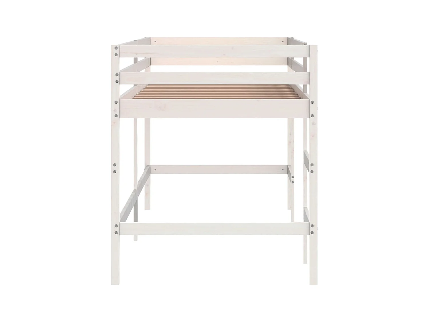 Lit simple-Lit mezzanine enfant sans matelas avec échelle 80x200 cm