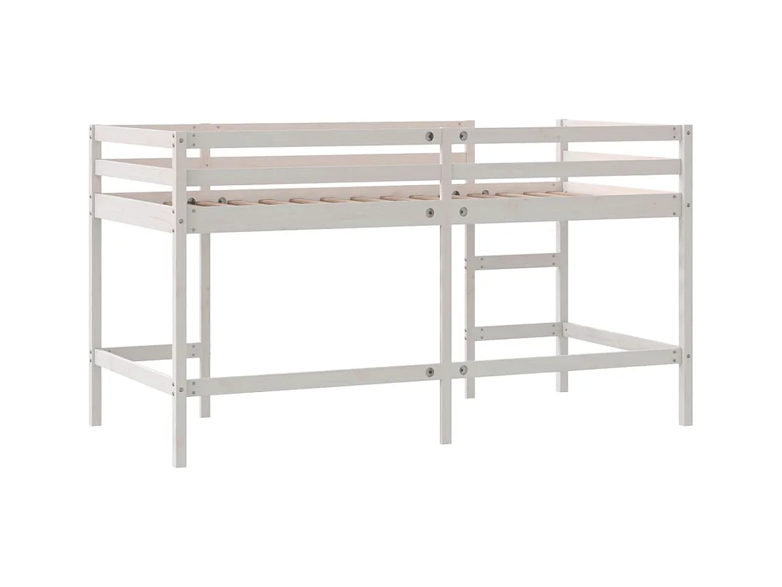 Lit simple-Lit mezzanine enfant sans matelas avec échelle 80x200 cm