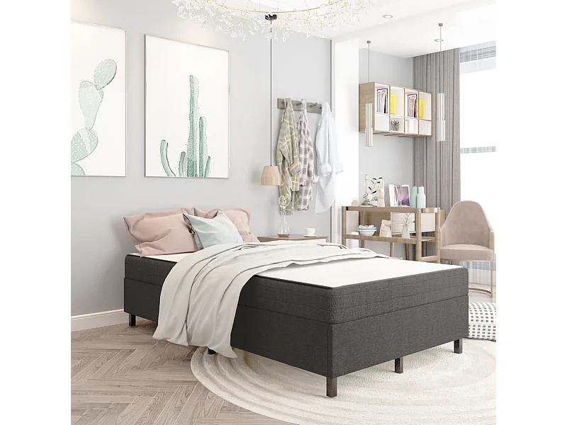 Boxspring-Bettgestell Grau Stoff 120x200 cm SHL180359