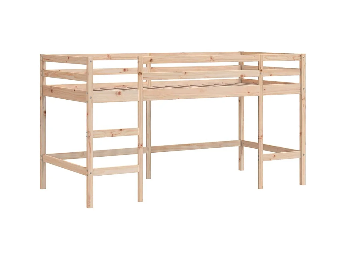 Lit simple-Lit mezzanine enfant sans matelas avec échelle 90x190 cm