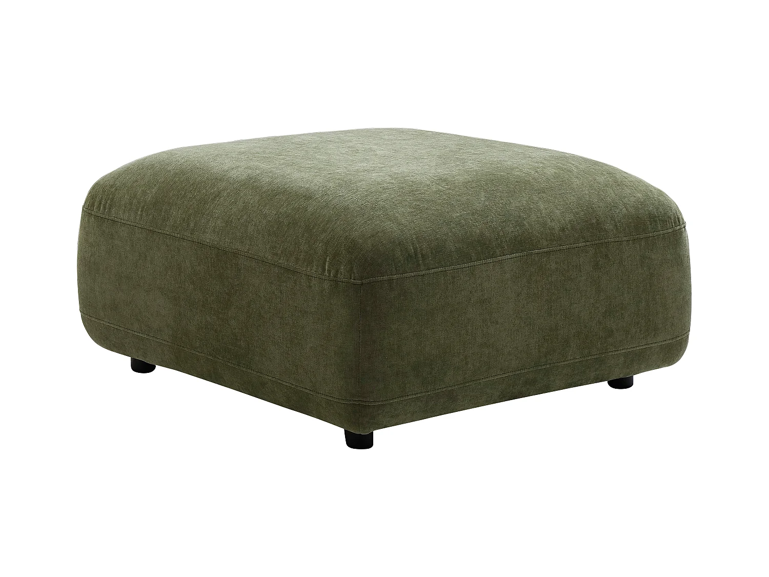 Canapé d'angle droit et pouf en tissu vert TINDRALO