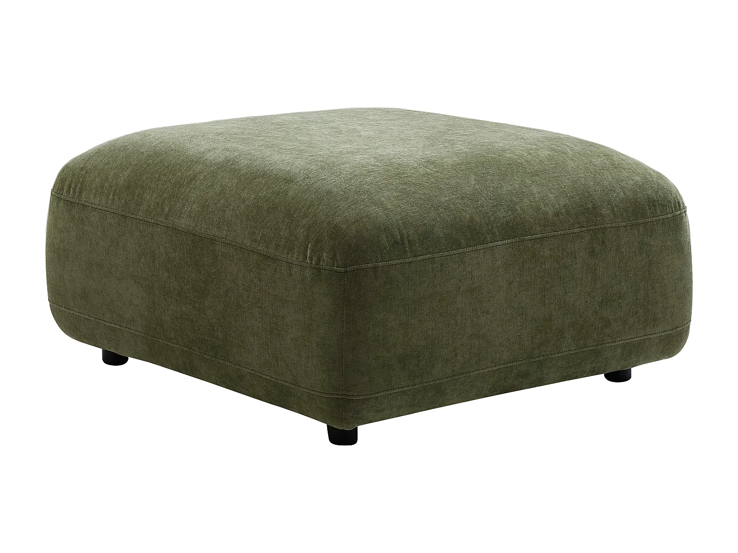 Højrevendt hjørnesofa og skammel i grønt stof TINDRALO