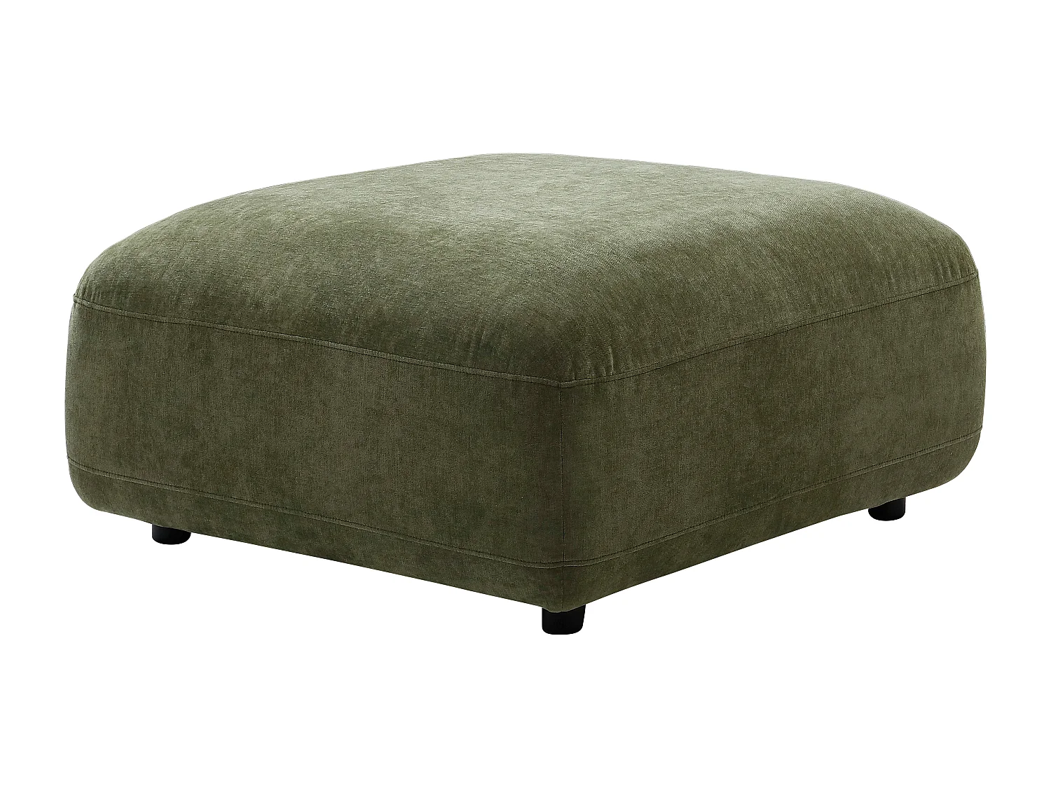 Venstrevendt hjørnesofa og puf i grønt stof TINDRALO