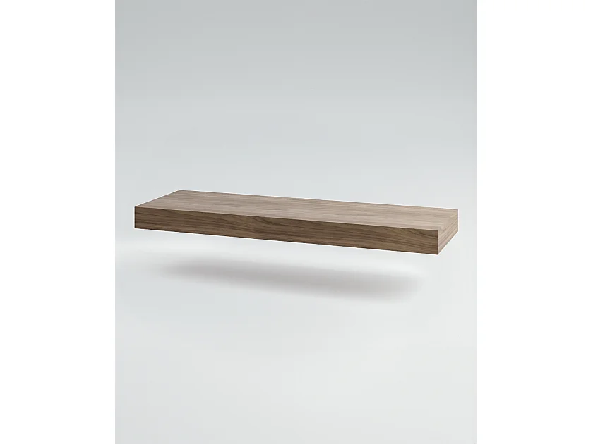 Mobile bagno Top L 140 x P 46 con lavabo in appoggio poro noce cassettiera 140 bianco luce specchio rettangolare