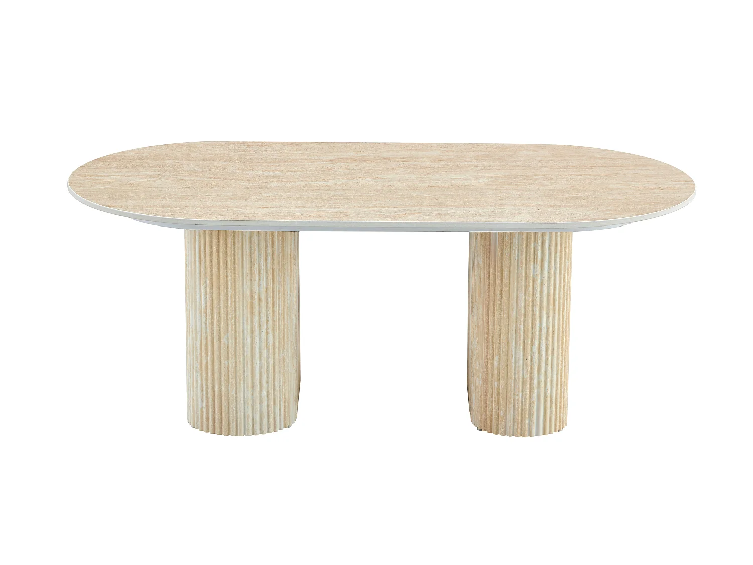Table basse céramique effet travertin 120x60 cm