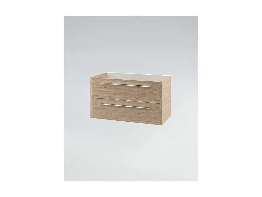 Mobile bagno con lavabo integrato L 90 x H 45 x P 46 Larice Dolomite Colonna e Specchio