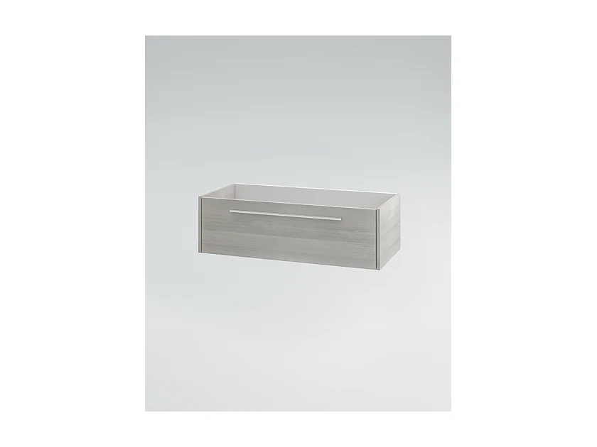 Mobile bagno con lavabo integrato L 100 x H 30 x P 46 Larice Cenere Cassettiera Colonna e Specchio