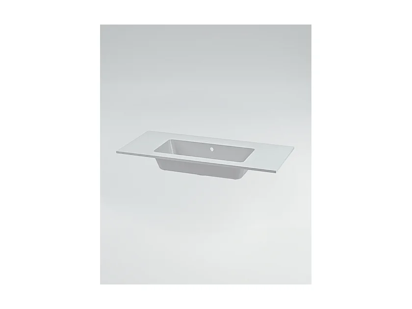 Mobile bagno con lavabo integrato L 100 x H 30 x P 46 Larice Cenere Cassettiera Colonna e Specchio