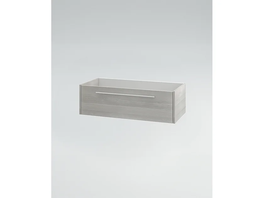 Mobile bagno con lavabo integrato L 100 x H 30 x P 46 Larice Cenere Cassettiera Colonna e Specchio