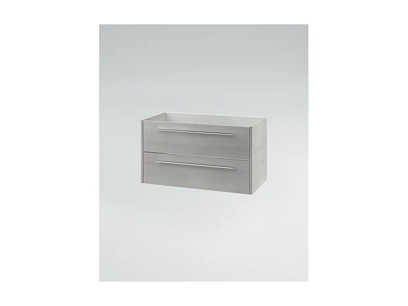 Mobile bagno con lavabo integrato L 90 x H 45 x P 46 Larice Cenere Colonna e Specchio